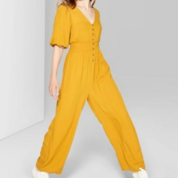 NWT Yellow Jumpsuit - Picture 2 of 6